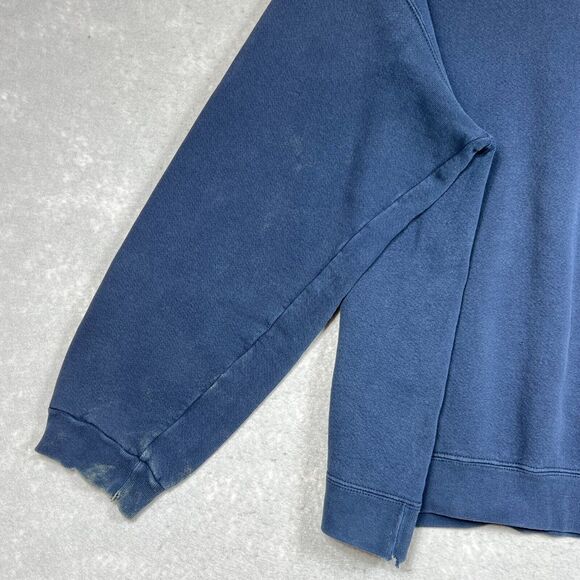 VINTAGE Nike Sweatshirt Mens XL Blue Crewneck 90s Embroidered Swoosh Navy Check - Picture 9 of 13